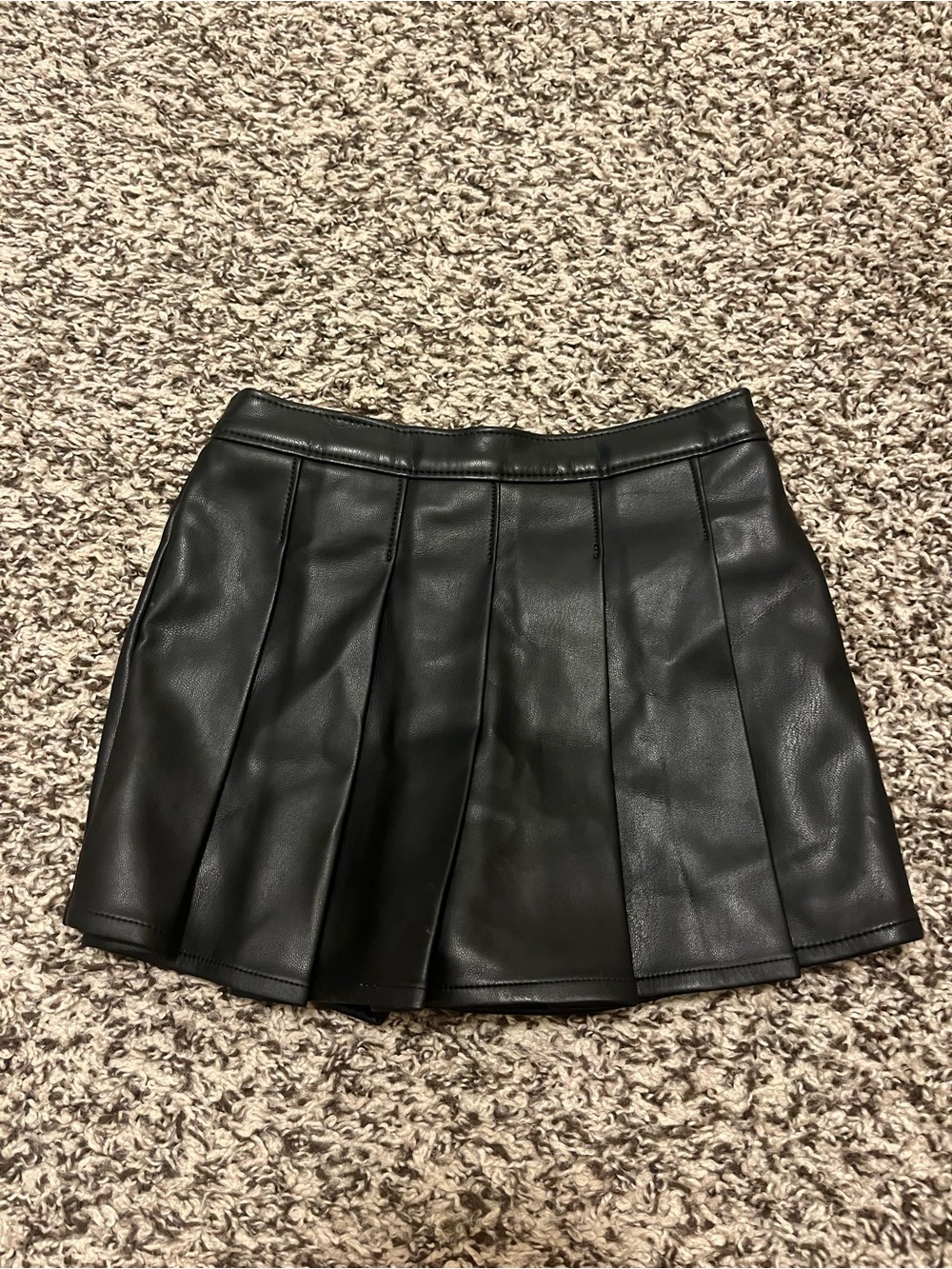 Baby GAP Black Faux Leather Pleated Mini Skort